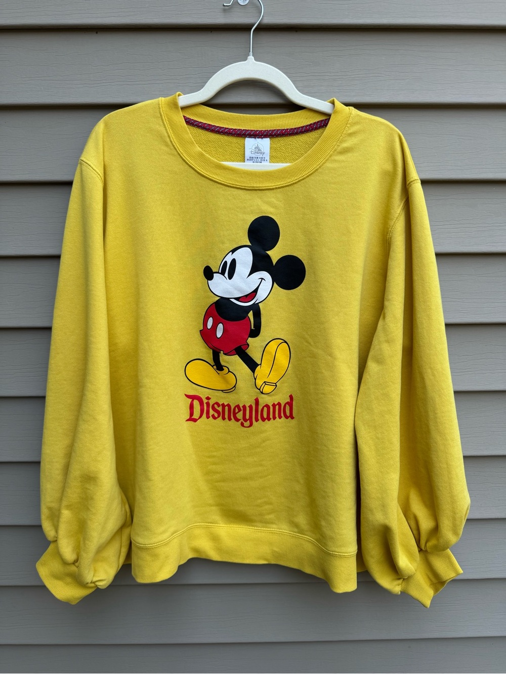 Disneyland Mickey Mouse Yellow Balloon Sleeve Sweatshirt Plus 1X Disney Parks
